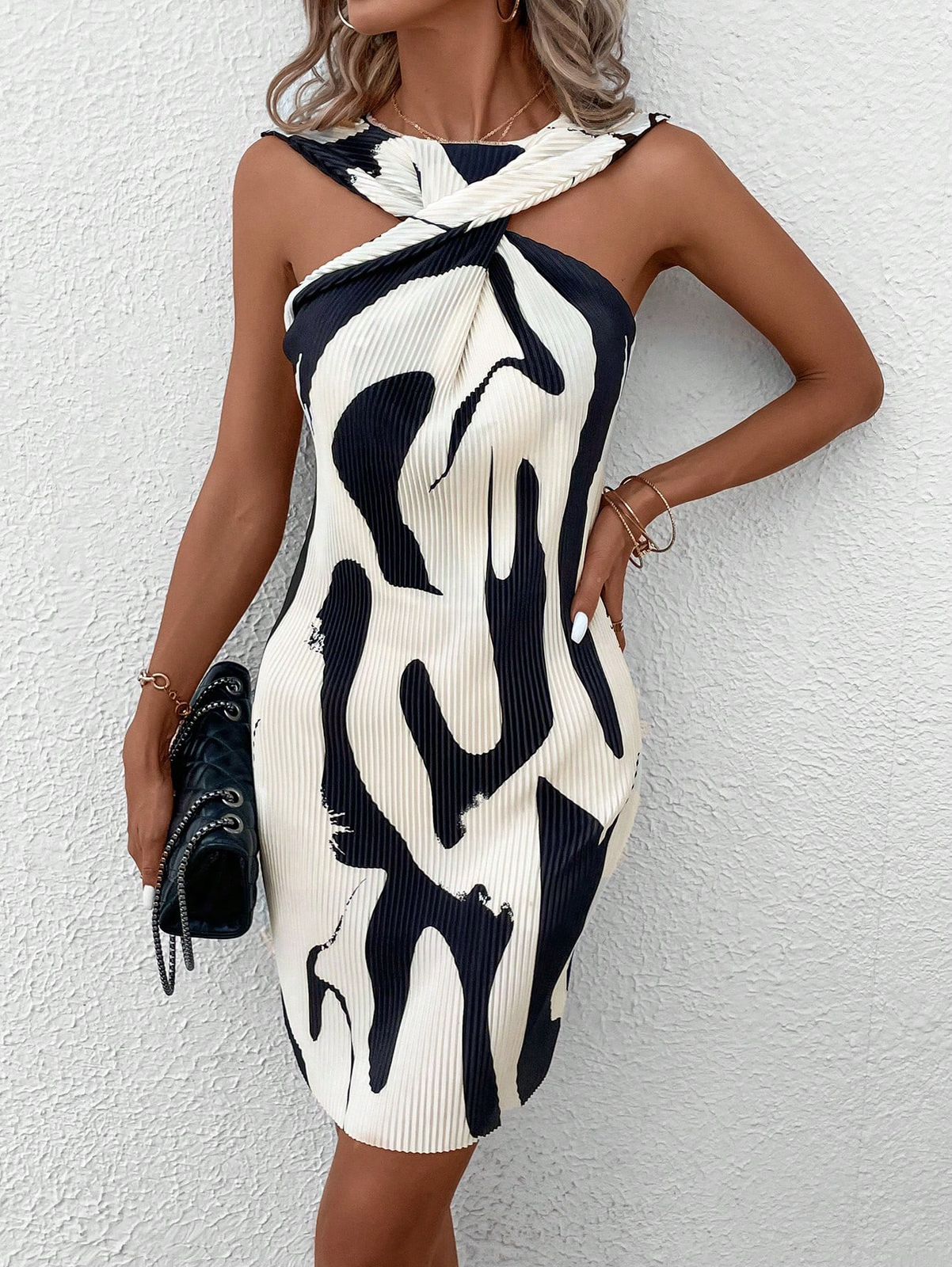 Print Twist Front Dress | immediate