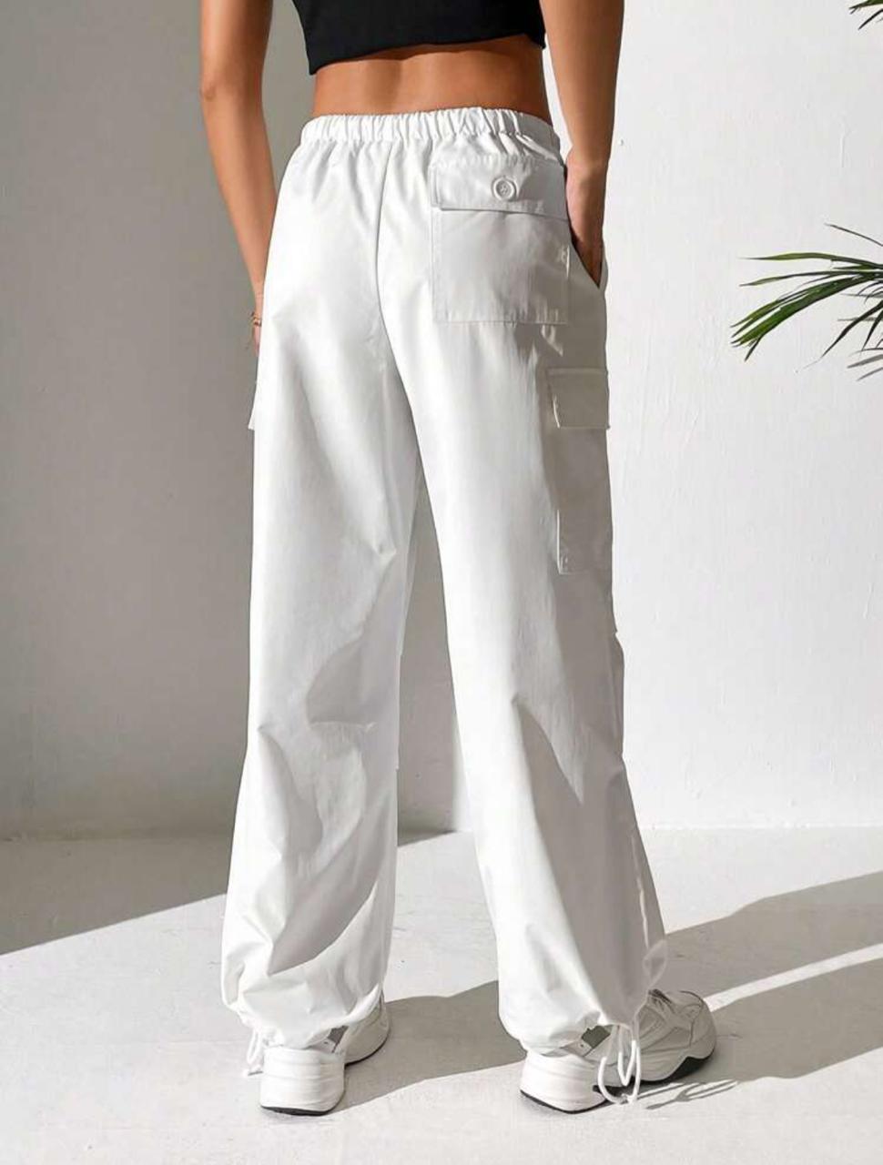 Parachute Cargo White Pants | immediate