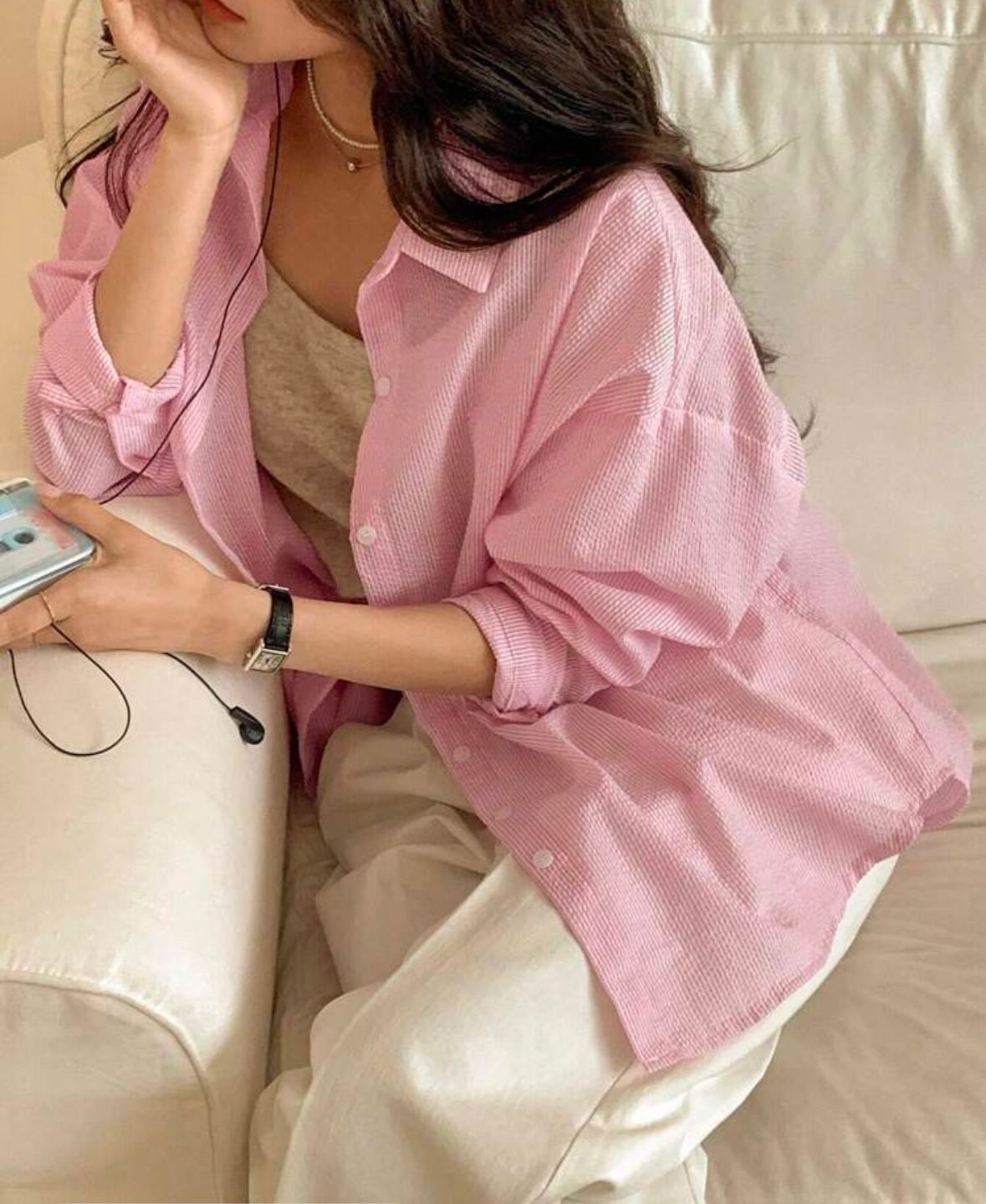 Long Sleeves Pink Shirt | immediate