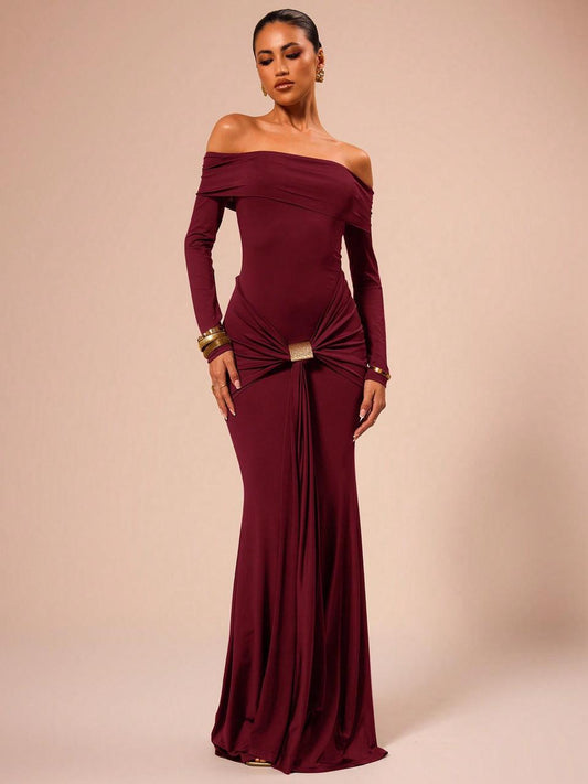 Musera Off Shoulder Lon Dress | immediate