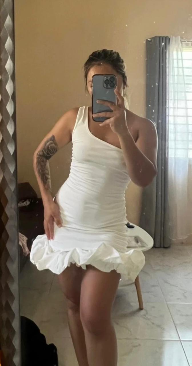 White Short Dress One Shoulder | immediate